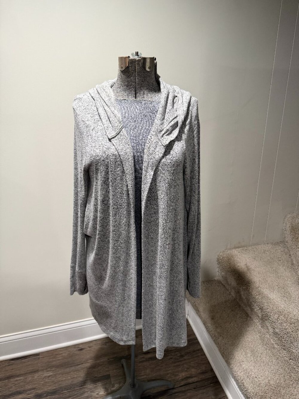 Athleta Heather Gray Hooded Drape Cardigan M